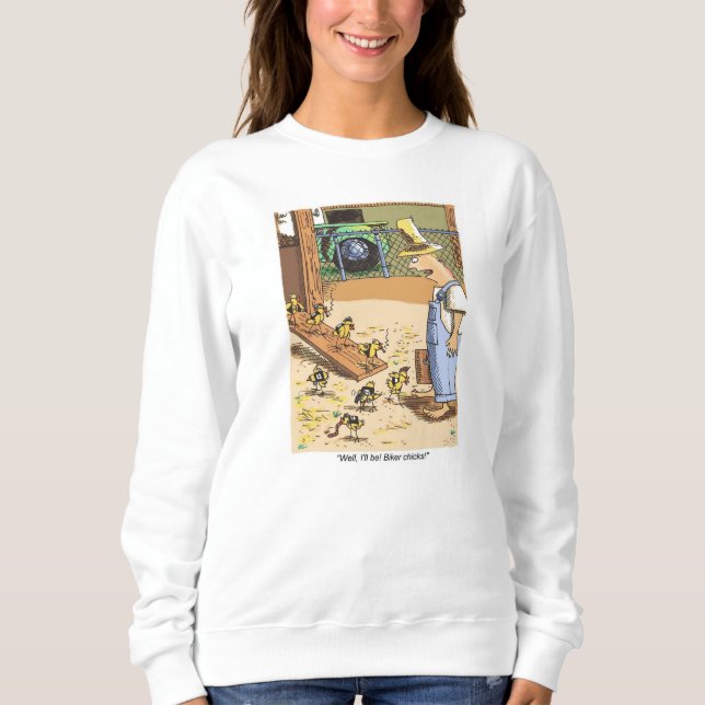 Sweatshirt blanc femmes motards (Devant)