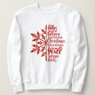 Sweatshirt blanc Festive Red Script