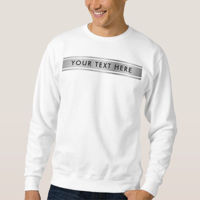 Sweatshirt blanc homme double face Ajouter du text (Devant)