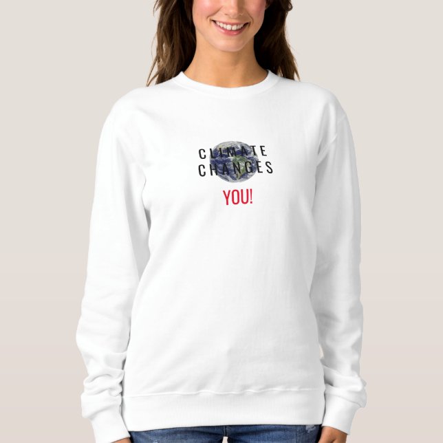 Sweatshirt Blanc Message de Sensibilisation au Cha (Devant)