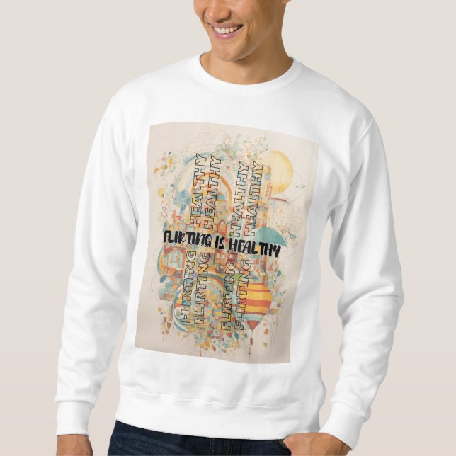 Sweatshirt blanc pour hommes (Devant)