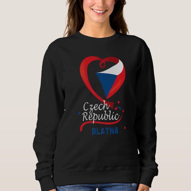 Sweatshirt Blatna République Tchèque Drapeau Cardiaque Lion T (Devant)