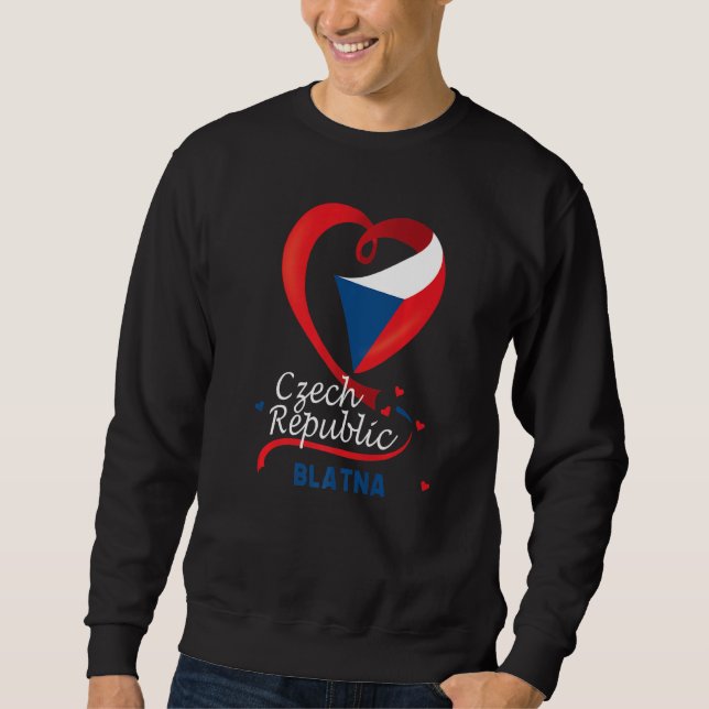 Sweatshirt Blatna République Tchèque Drapeau Cardiaque Lion T (Devant)