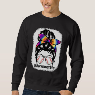 Sweatshirt Bleached Bonus Maman Vie Messeuse Bun Tie Dye Soft