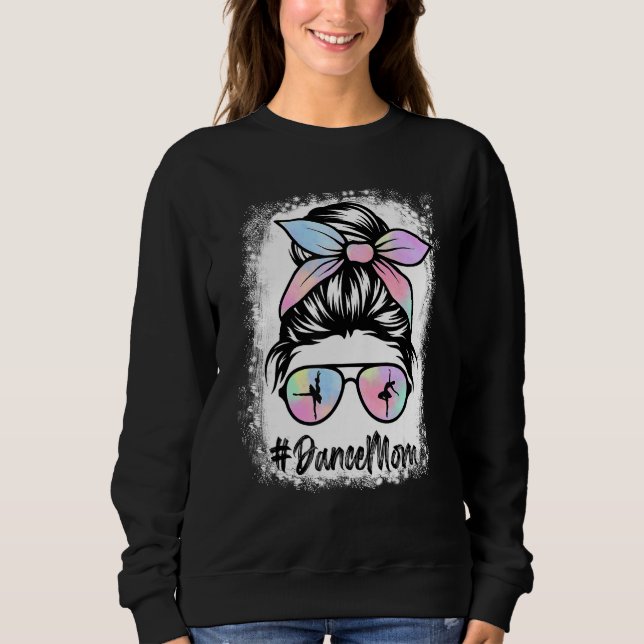 Sweatshirt Bleached Dance Mom Messy Bun Leopard Dancer Mom Mo (Devant)