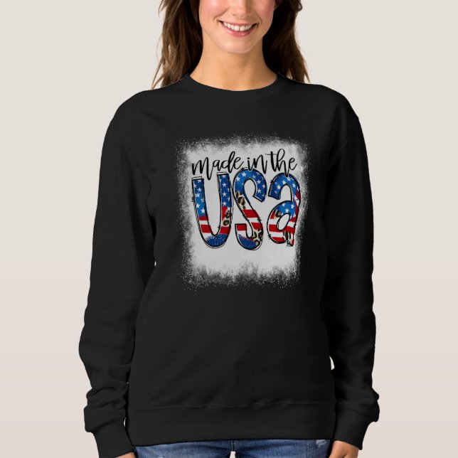 Sweatshirt Bleached Fabriqué Aux Etats-Unis Drapeau Américain (Devant)