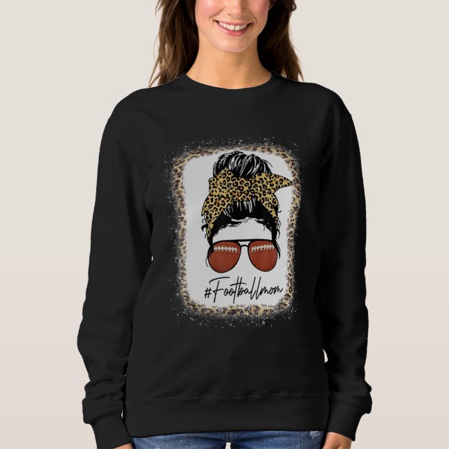 Sweatshirt Bleached Football With Leopard And Messy Bun Playe (Devant)