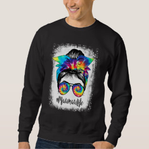 Sweatshirt Bleached Mawmaw Vie Messeuse Cheveux Bun Tie Dye M