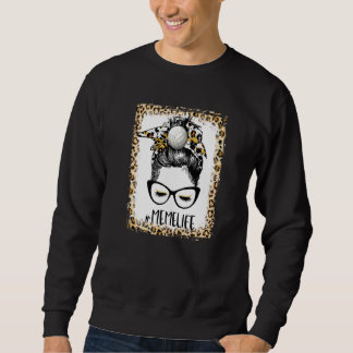 Sweatshirt Bleached Volleyball Mème Messy Bun Jeu Mère