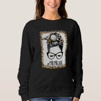 Sweatshirt Bleached Volleyball Mème Messy Bun Jeu Mère
