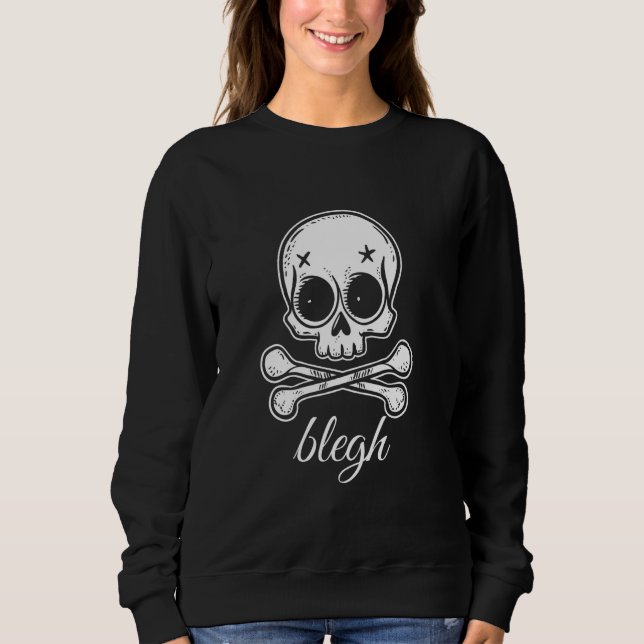 Sweatshirt Blegh Skull Bones Deathcore Death Metal Funny Heav (Devant)