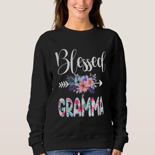Sweatshirt Blessé Gramma Floral Great Mothers Day (Devant)