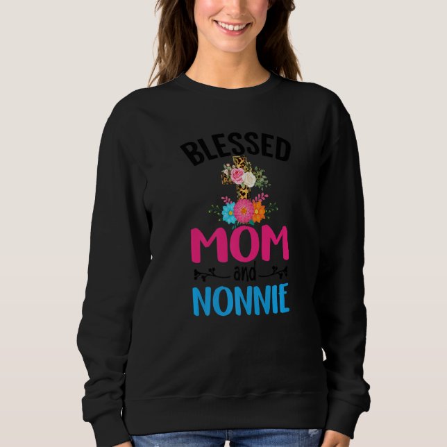 Sweatshirt Blessé Maman et Nonnie Floral Nonnie Fête des mère (Devant)