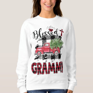 Sweatshirt Blessed Grammy Red plaid Christmas