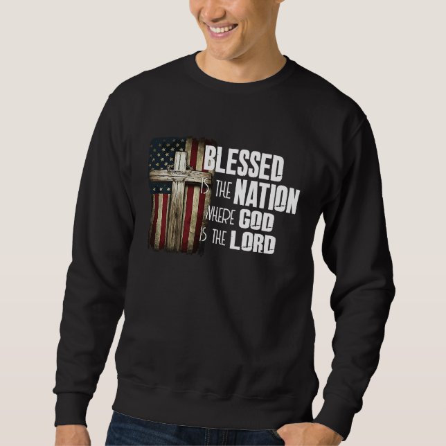 Sweatshirt Blessed Is The Nation Whose God Is Lord Christian (Devant)