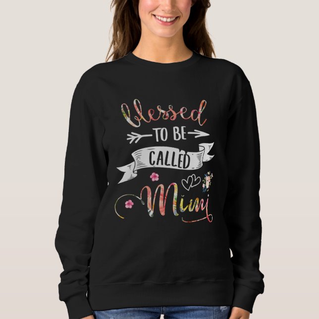 Sweatshirt Blessed Mimi Floral decoration Grandma (Devant)