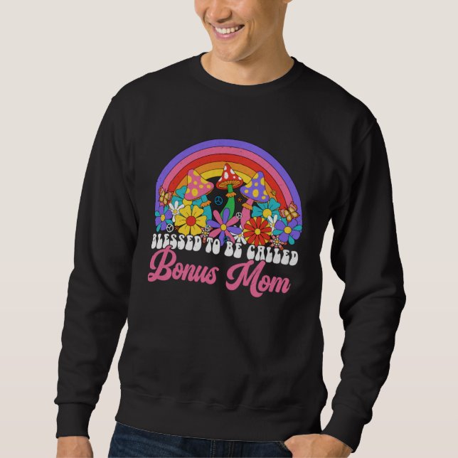 Sweatshirt Blessed To Be Called Bonus Mom Rainbow Groovy Hipp (Devant)