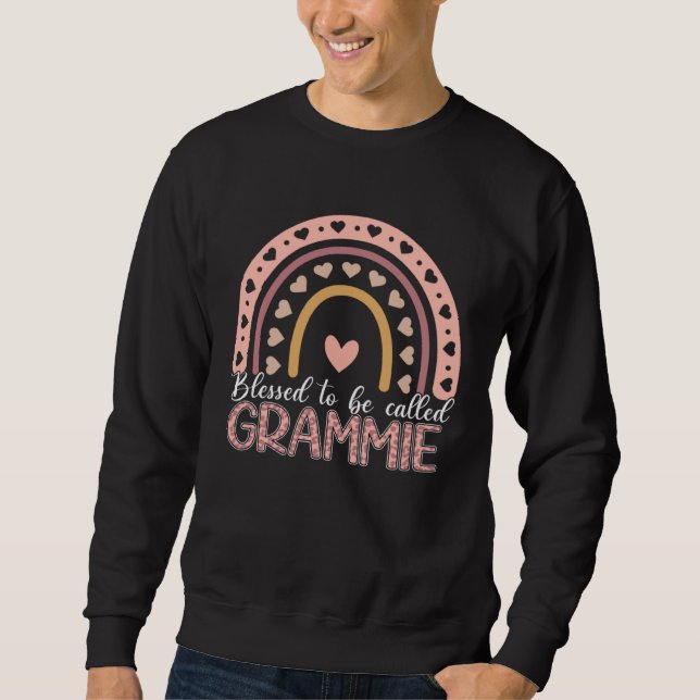Sweatshirt Blessed To Be Called Grammie Leopard Rainbow Mom G (Devant)