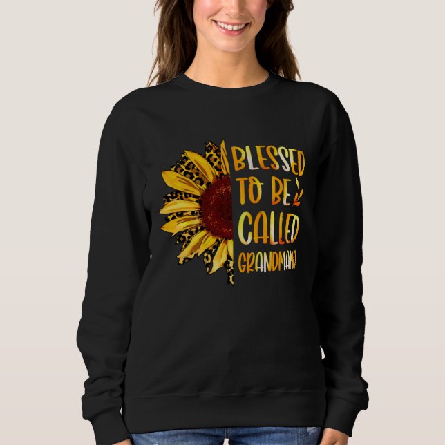 Sweatshirt Blessed To Be Called Grandmama Cute Sunflower Moth (Devant)