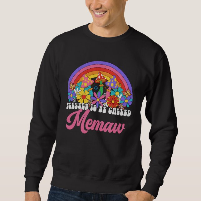 Sweatshirt Blessed To Be Called Memaw Rainbow Groovy Hippie F (Devant)