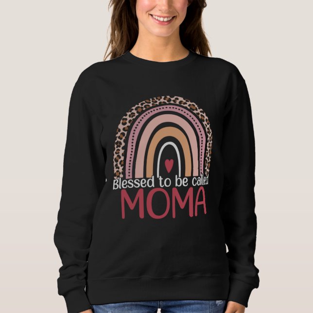 Sweatshirt Blessed To Be Called Moma Rainbow Leopard Print Mo (Devant)