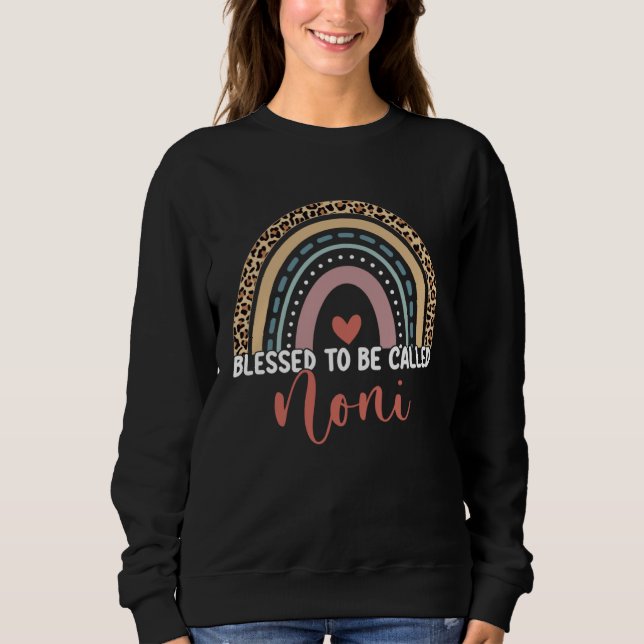 Sweatshirt Blessed To Be Called Noni Rainbow Mothers Day Leop (Devant)