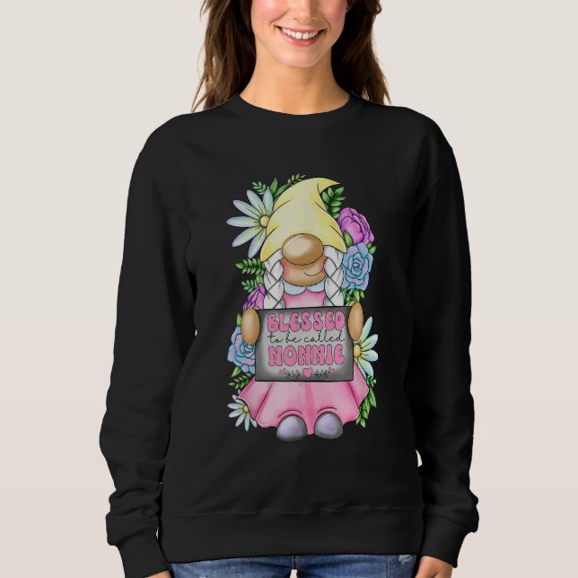 Sweatshirt Blessed To Be Called Nonnie Gnome Cute Girl Mother (Devant)