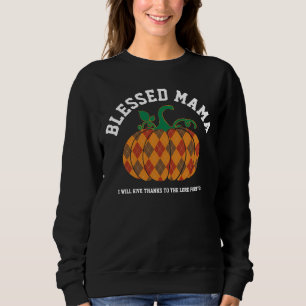 Sweatshirt BLESSEE MAMA Plaid Citrouille Thanksgiving Fall