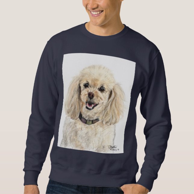 Sweatshirt bleu de caniche (Devant)