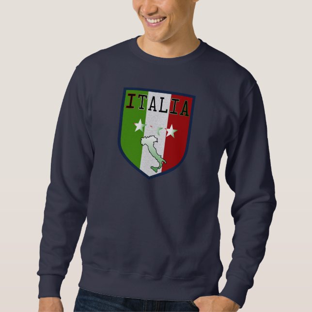 Sweatshirt bleu de crête de l'Italie (Devant)