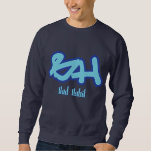 Sweatshirt Bleu de logo de mauvaise habitude