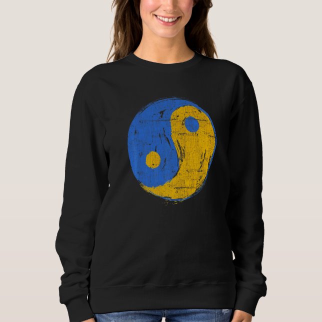 Sweatshirt Bleu et Or Yin Yang Pleine Conscience (Devant)