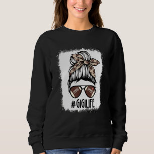 Sweatshirt Bleu Football Gigi Messy Bun Gigi Life Mère