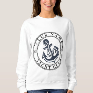 Sweatshirt Bleu Marine Ancre nautique club bateau marina