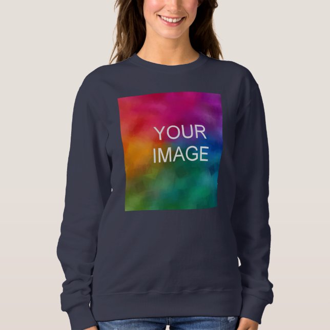 Sweatshirt Bleu Marine Devant Imprimer Télécharger Photo pour (Devant)