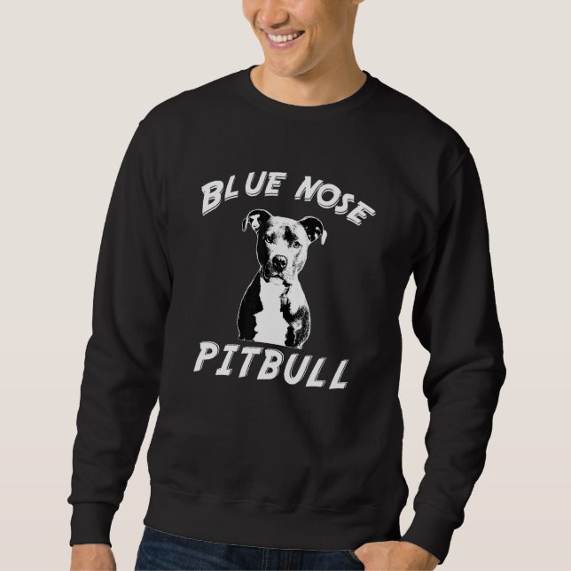 Sweatshirt Bleu Nez Pitbull Chien Chien Chien Chien Chien Sau (Devant)