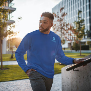 Sweatshirt bleu royal et bleu ciel personnalisé