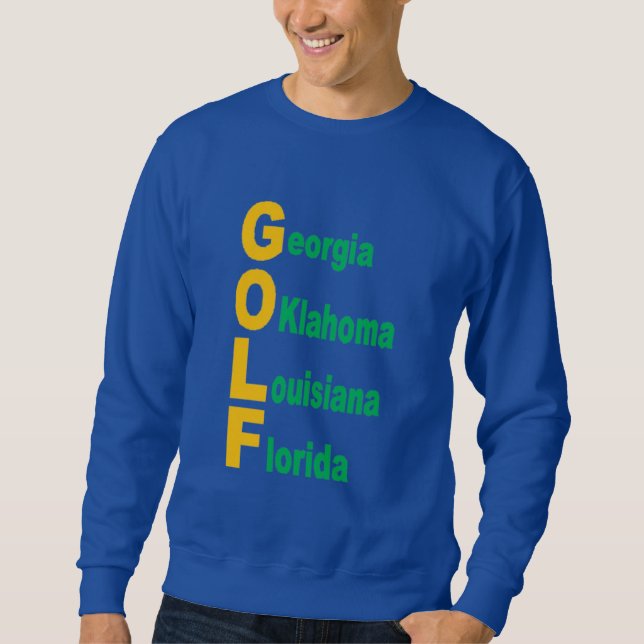 Sweatshirt bleu royal homme  USA  GOLF (Devant)