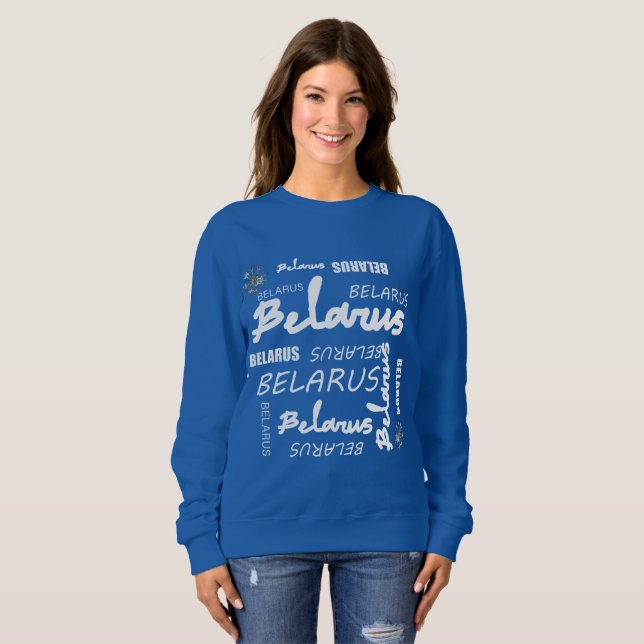 Sweatshirt Bleuet National Biélorusse (Devant entier)