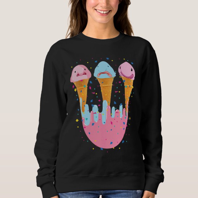 Sweatshirt Blobfish Glace Crème laide Poisson (Devant)