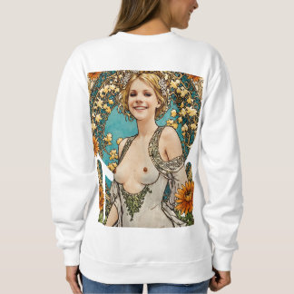 Sweatshirt Blonde à courte distance V1n2 Mucha Style Art