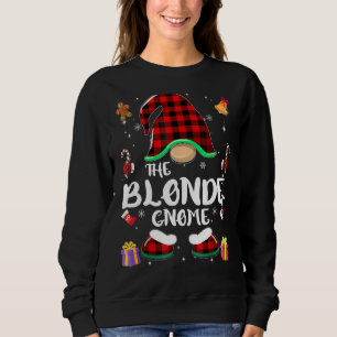 Sweatshirt Blonde Gnome Buffalo Plaid Red Matching Family Chr