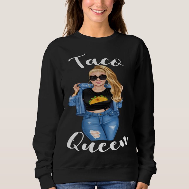 Sweatshirt Blonde Taco Queen Cinco De Mayo 5  Womens Women (Devant)