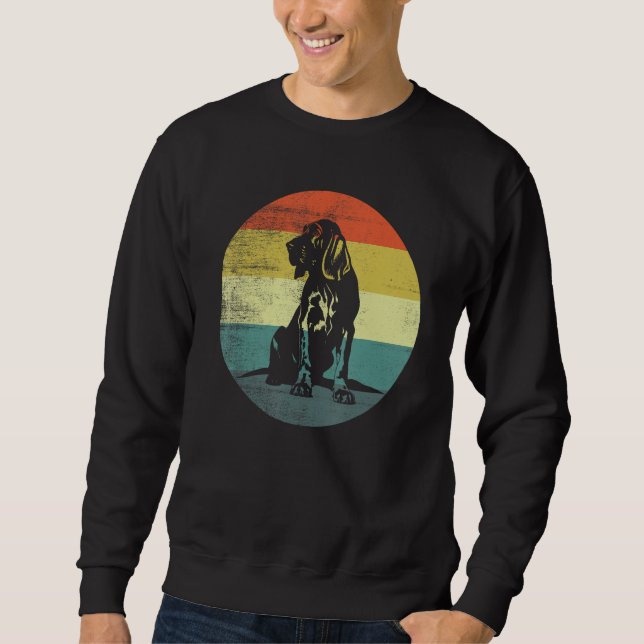 Sweatshirt Bloodhound Dog Retro Vintage Design (Devant)