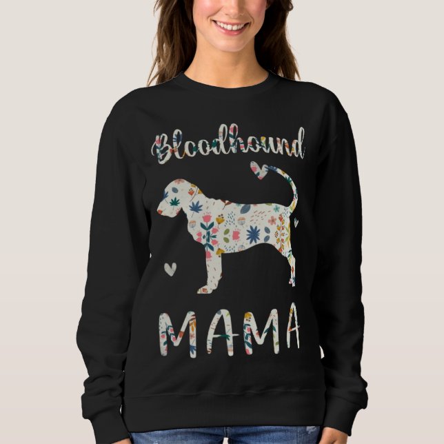 Sweatshirt Bloodhound Mama Floral Dog Mom Love (Devant)