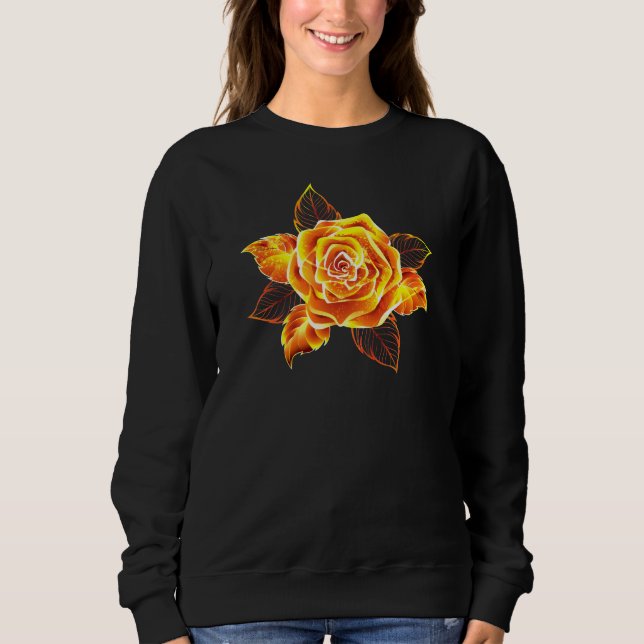 Sweatshirt Blooming Fire Rose (Devant)