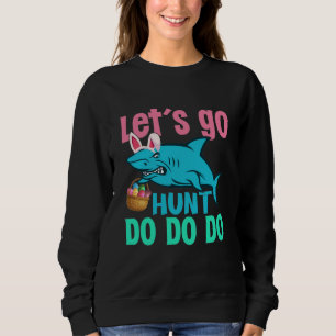 Sweatshirt Blue Bunny Oreilles requin Chasse aux oeufs de Pâq