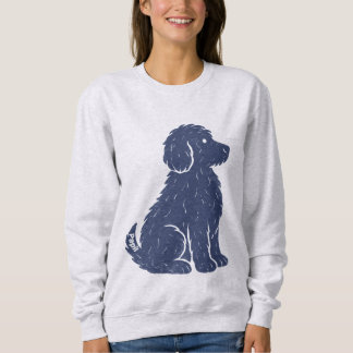 Sweatshirt Blue Dog Silhouette Minimal Art