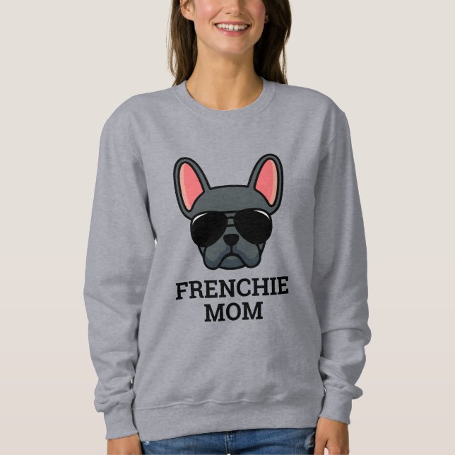 Sweatshirt Blue French Bulldog Frenchie Chien Maman (Devant)