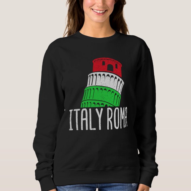 Sweatshirt Blue Italy Flag Italian Girl Italia Rome (Devant)